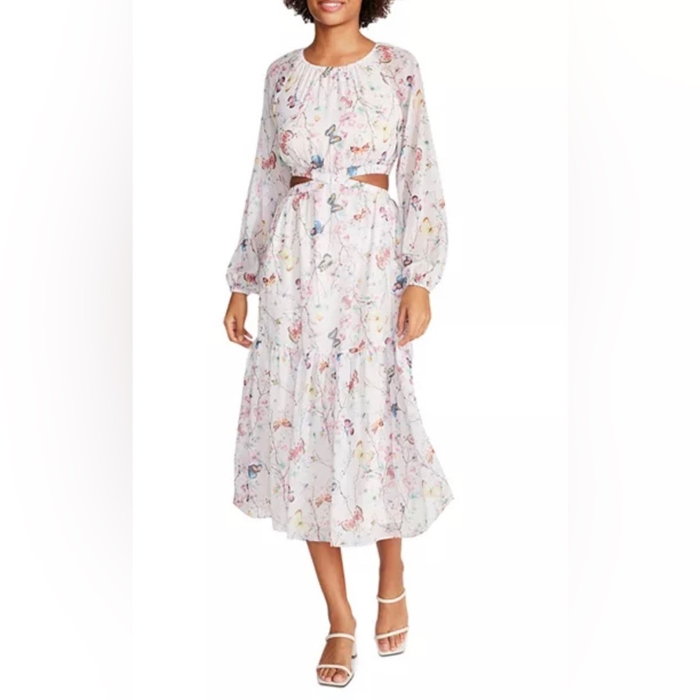 STEVE MADDEN
Cadi Butterfly Print Cutout Midi Dress